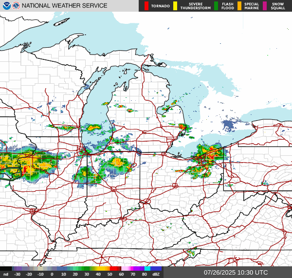 Weather radar map